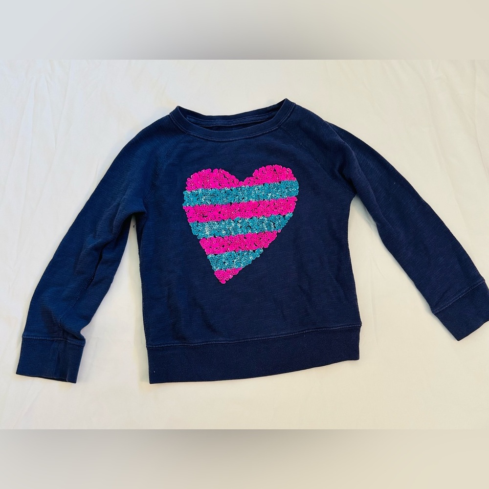 JCrew crewcuts girls Purple Heart sweatshirt size 4-5